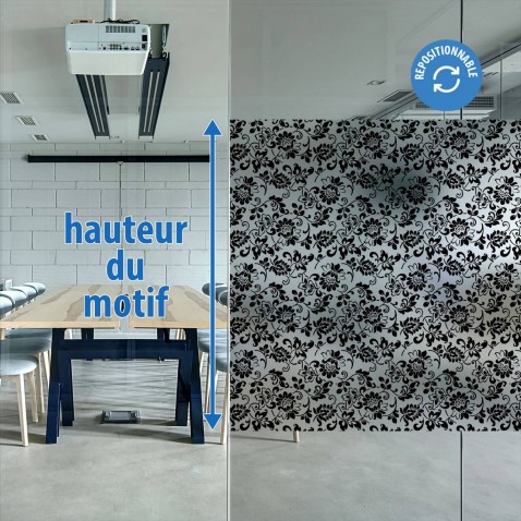 Film décoratif électrostatique floral style baroque