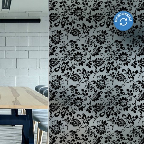 Film décoratif électrostatique floral style baroque