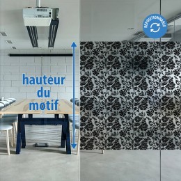Film décoratif électrostatique à fleurs noires