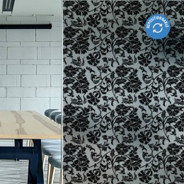 Film décoratif électrostatique à fleurs noires
