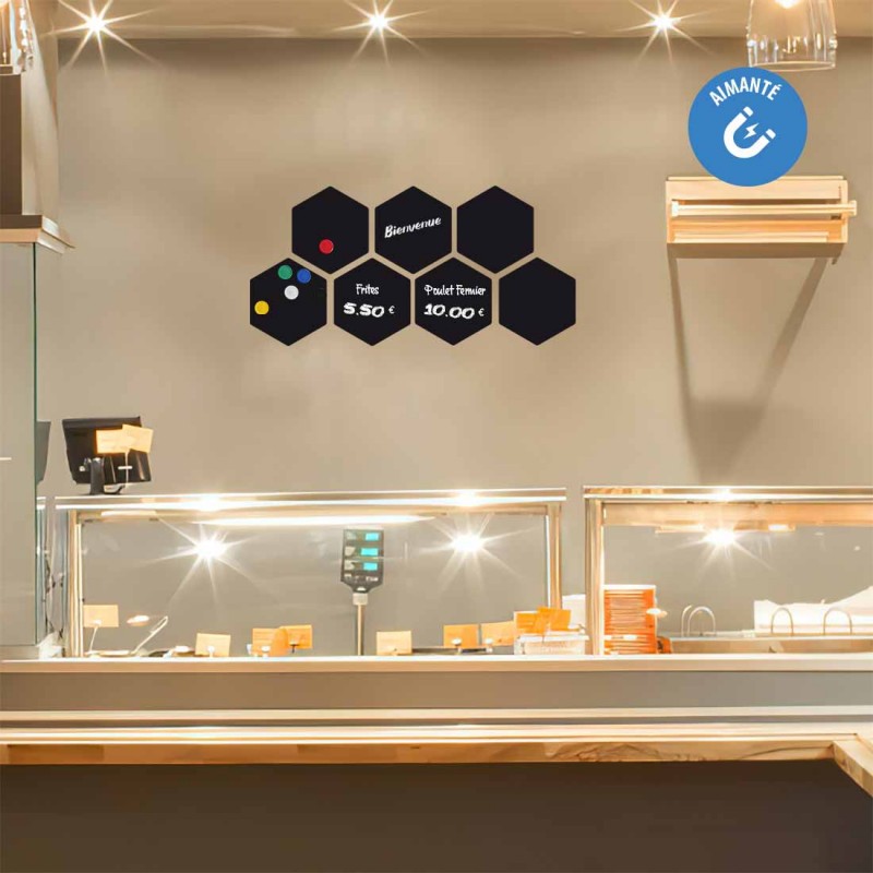 Sticker ardoise hexagones