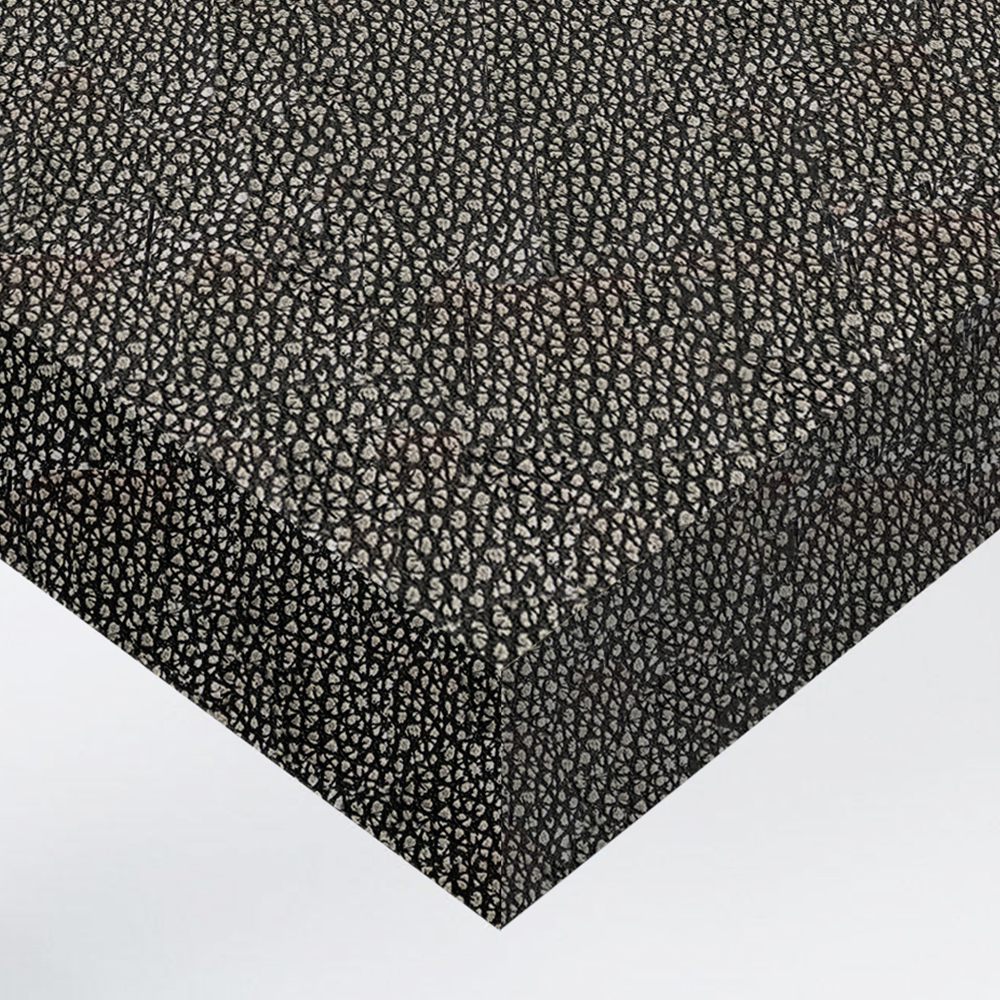 Cuir - Martelé noir et argent