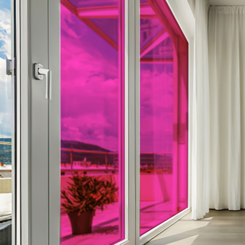 Film couleur rose framboise transparent