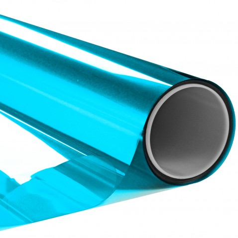 Film adhésif bleu transparent pour pose extérieure