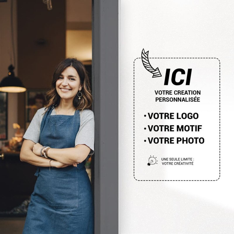 Film opaque blanc adhésif pour vitrophanie