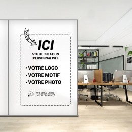 Film opaque blanc adhésif pour vitrophanie