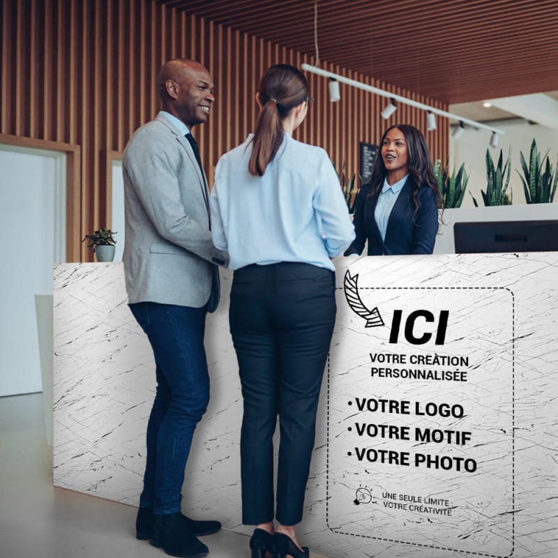 Revêtement adhésif personnalisé marbre blanc mat