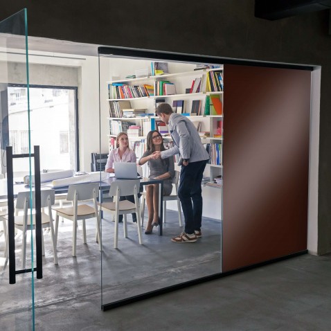 Film occultant pour fenetre marron brillant opacifiant les vitres - 80 microns