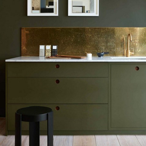 Papier peint autocollant vert kaki mat Eco