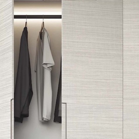 Vinyle adhésif effet tissu rayé beige clair