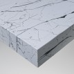 Rouleau adhésif effet marbre blanc à rayures noires