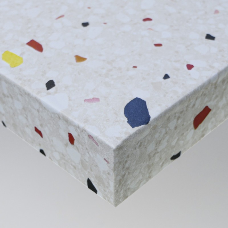 Papier peint adhésif effet terrazzo beige