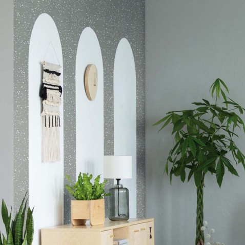 Papier peint adhésif effet terrazzo gris