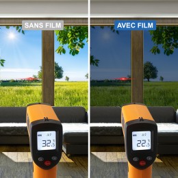 Film solaire anti chaleur pour double vitrage meilleure performance - alu foncé et noir foncé