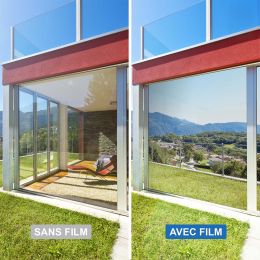 Film miroir total des 2 côtés vis-à-vis proche et lointain - argent