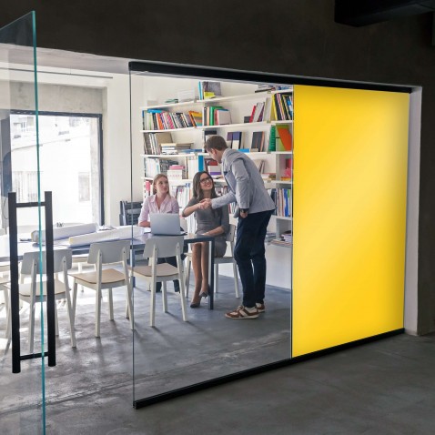 Film pour vitre maison couleur jaune clair idéal pour bloquer la vue - 80 microns
