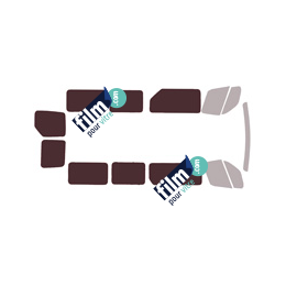 Kit film solaire prédécoupé Opel Movano (2) L3 minibus 5 portes (2010 - 2021) 1 porte latérale et toutes les vitres fixes