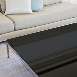 Film decoratif noir transparent pour table en verre