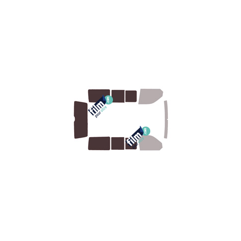 Kit film solaire prédécoupé Volkswagen Transporter T6 California (6) Sans store extérieur intégré hayon 4 portes (depuis 2015) 1 porte latérale droite , vitres coulissantes coté droit et gauche.