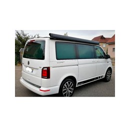 Kit film solaire prédécoupé Volkswagen Transporter T6 California (6) Avec store extérieur NON intégré hayon 4 portes (depuis 2015) 1 porte latérale,1 vitre latérale droite fixes, 1 vitre latérale gauche coulissante & hayon