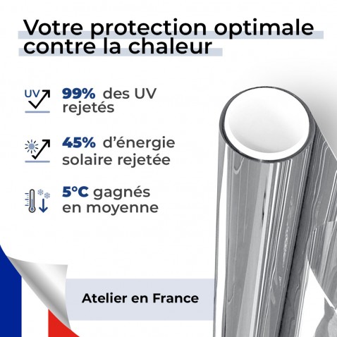 Filtre anti infrarouge pour simple vitrage transparence conservée - champagne