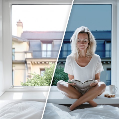 Film solaire anti chaleur pour double vitrage meilleure performance - bleu