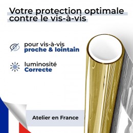 Film anti regard pour fenêtre à petit vitrage vis-à-vis proche - doré