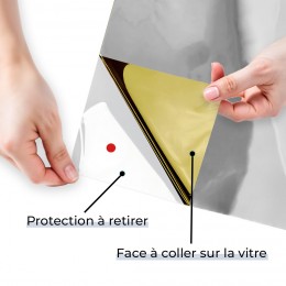 Film anti regard pour fenêtre à petit vitrage vis-à-vis proche - doré