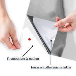 Film miroir sans tain repositionnable pour grand vitrage - alu clair