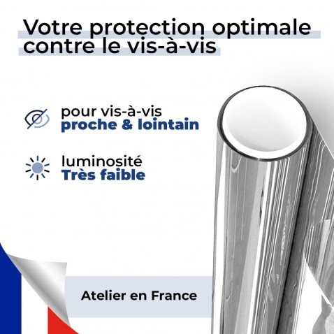 Film anti regard pour fenêtre à petit vitrage vis-à-vis proche - alu très foncé