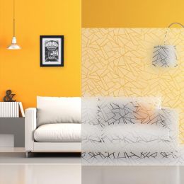 DIMEXACT Film Décoratif à Motif Autocollant pour Fenêtre, Dépoli, Fleurs, Bandes, Design, Largeur 1,52 m, en Rouleau