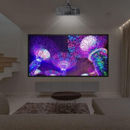 Ecran de Projection pour Vidéoprojecteur et Home Cinéma, Adhésif, Full HD, 4K, 8K et 3D, 16:9, de 80 à 120 pouces, en Kit