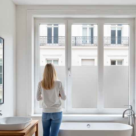 Film dépoli translucide adhésif - Pose facile