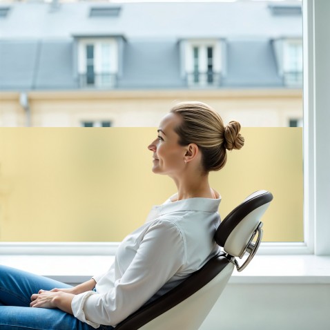 Film dépoli jaune adhésif