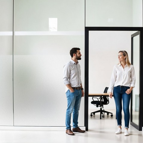 Film dépoli repositionnable blanc