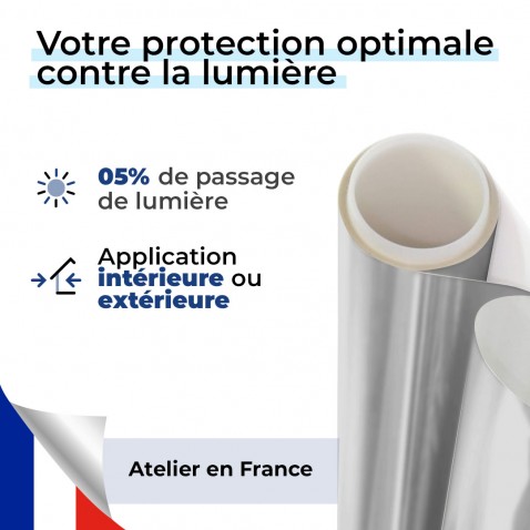 Film occultant argent brillant pour fenêtre