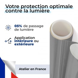 Film occultant gris brillant pour fenêtre
