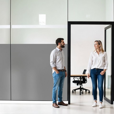 Film occultant gris mat pour fenêtre