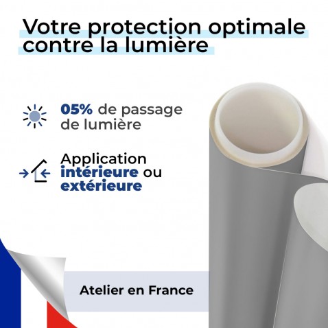 Film occultant gris mat pour fenêtre