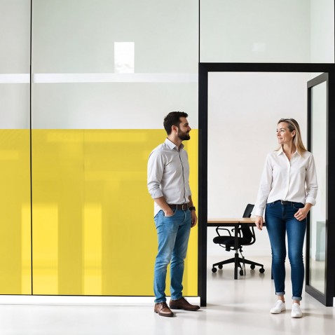 Film occultant jaune foncé brillant pour fenêtre