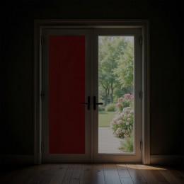 Film occultant rouge foncé brillant pour fenêtre