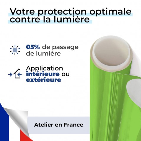 Film occultant vert nature brillant pour fenêtre