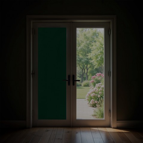 Film occultant vert nénuphar brillant pour fenêtre