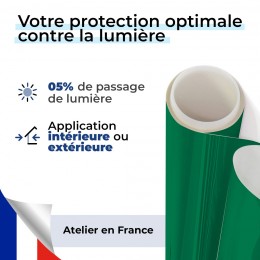 Film occultant vert nénuphar brillant pour fenêtre