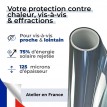 Film anti effraction et anti chaleur pour choc  depuis l'extérieur alu - 125 microns