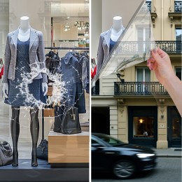 Film de sécurité et anti chaleur pour choc depuis l'intérieur alu foncé - 125 microns