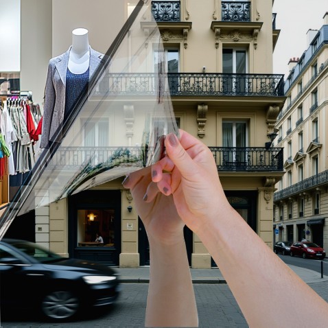 Film de sécurité et anti chaleur pour choc depuis l'intérieur alu foncé - 125 microns