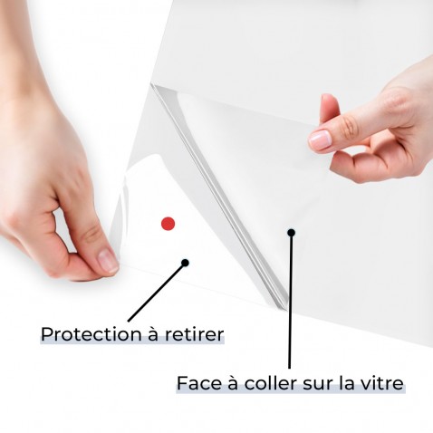 Film dépoli blanc de sécurité pour choc depuis l'extérieur - 150 microns