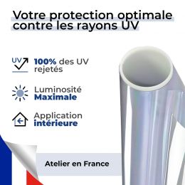 Film anti-UV total 100% gris ultra clair 420 nm
