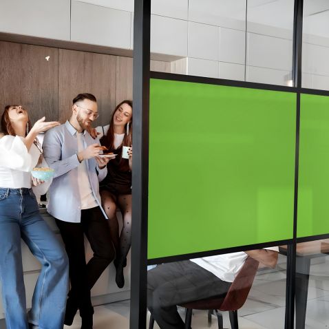 Film occultant vert nature brillant pour fenêtre